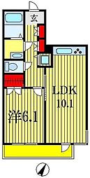 JR総武線 西船橋駅 徒歩6分の賃貸マンション 5階1LDKの間取り