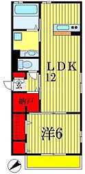 JR総武線 本八幡駅 徒歩9分の賃貸アパート 2階1LDKの間取り