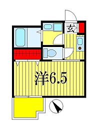 JR総武本線 船橋駅 徒歩12分の賃貸アパート 2階1Kの間取り