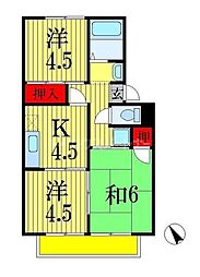 JR総武線 下総中山駅 徒歩19分の賃貸アパート 1階3Kの間取り