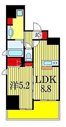 JR総武線 本八幡駅 徒歩5分の賃貸マンション 2階1LDKの間取り