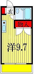 JR総武線 本八幡駅 徒歩3分の賃貸マンション 4階ワンルームの間取り