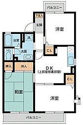 北総鉄道 北国分駅 徒歩20分の賃貸マンション 1階3DKの間取り