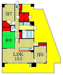 JR総武線 西船橋駅 徒歩13分の賃貸マンション 4階3LDKの間取り