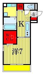 LivingNK 1Kの間取図画像