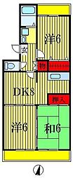 ガーデンタウン高橋 3DKの間取図画像