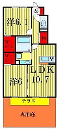 イーリスガーデン 2LDKの間取図画像