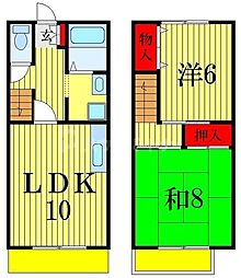 ドミール北国分 2LDKの間取図画像