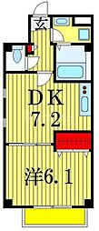 EPガーデン本八幡 1DKの間取図画像