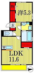 アルシュTOWA 1LDKの間取図画像
