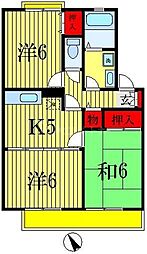 サニーコート田辺A 3Kの間取図画像