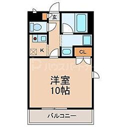 コスミオン 1Kの間取図画像