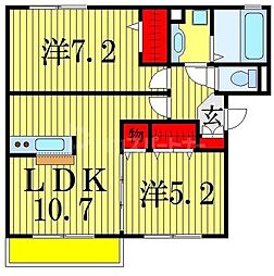 ソーレルーチェ 2LDKの間取図画像