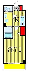 Nステージ西船橋2 1Kの間取図画像