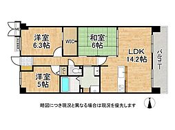 レックスガーデン堺東 3LDKの間取図画像