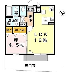 セントラルグレイス 1LDKの間取図画像