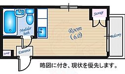 JR山陽本線 横川駅 徒歩17分の賃貸マンション 3階ワンルームの間取り