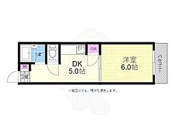 コーポ西原 4階1DKの間取り