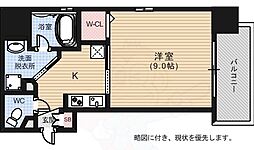 ルービンス宇品海岸 1Kの間取図画像