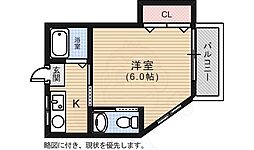 千田ビル 4階1Kの間取り
