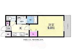 TOR1stBLD 1Kの間取図画像