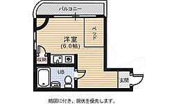 広島電鉄6系統 舟入町駅 徒歩2分の賃貸マンション 4階ワンルームの間取り