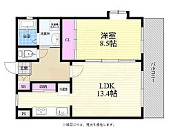 広島高速交通アストラムライン 白島駅 徒歩20分の賃貸マンション 1階1LDKの間取り