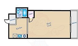 佐伯ビル 3階1Kの間取り