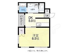 広島高速交通アストラムライン 白島駅 徒歩11分の賃貸マンション 1階1DKの間取り