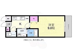 広島電鉄2系統 西観音町駅 徒歩11分の賃貸マンション 4階1Kの間取り