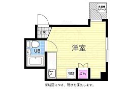 広島電鉄6系統 土橋駅 徒歩3分の賃貸マンション 5階ワンルームの間取り