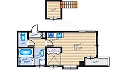 広島高速交通アストラムライン 白島駅 徒歩12分の賃貸マンション 5階ワンルームの間取り