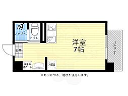 KENSEI9（旧第5山肩ビル） 4階1Kの間取り