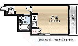 広島電鉄6系統 江波駅 徒歩20分の賃貸マンション 4階ワンルームの間取り