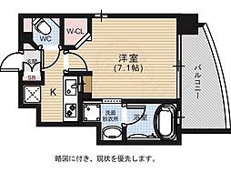 ルービンス宇品西 1Kの間取図画像