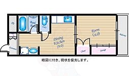 ピースパーク本川 4階1DKの間取り