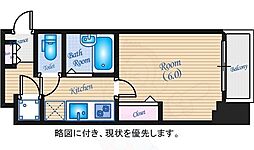 観音町ビル 8階1Kの間取り