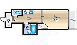 広島電鉄6系統 舟入本町駅 徒歩4分の賃貸マンション 6階1Kの間取り