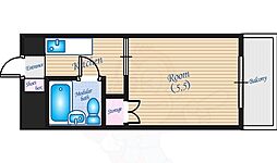 広島電鉄6系統 舟入本町駅 徒歩2分の賃貸マンション 4階1Kの間取り