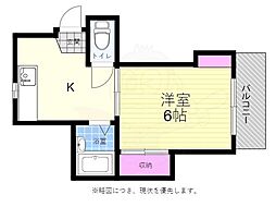 広島電鉄2系統 十日市町駅 徒歩6分の賃貸マンション 3階1Kの間取り