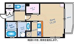 広島電鉄6系統 舟入幸町駅 徒歩2分の賃貸マンション 11階1Kの間取り