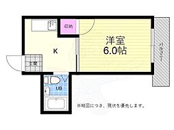 Sビル本川 1Kの間取図画像