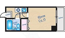 リーベ宇品1 1Kの間取図画像