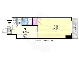 ラフィネ牛田本町 1階1DKの間取り