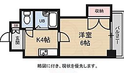 第3田中ビル 4階1Kの間取り