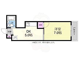 パティシェール吉川 5階1DKの間取り