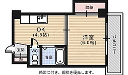 広島電鉄8系統 横川駅 徒歩8分の賃貸マンション 3階1DKの間取り
