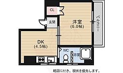 丸和第2ビルアイランド丸和 1DKの間取図画像