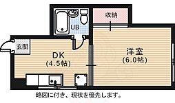 TBSビル 4階1DKの間取り