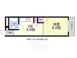 広島電鉄2系統 観音町駅 徒歩11分の賃貸マンション 3階1DKの間取り